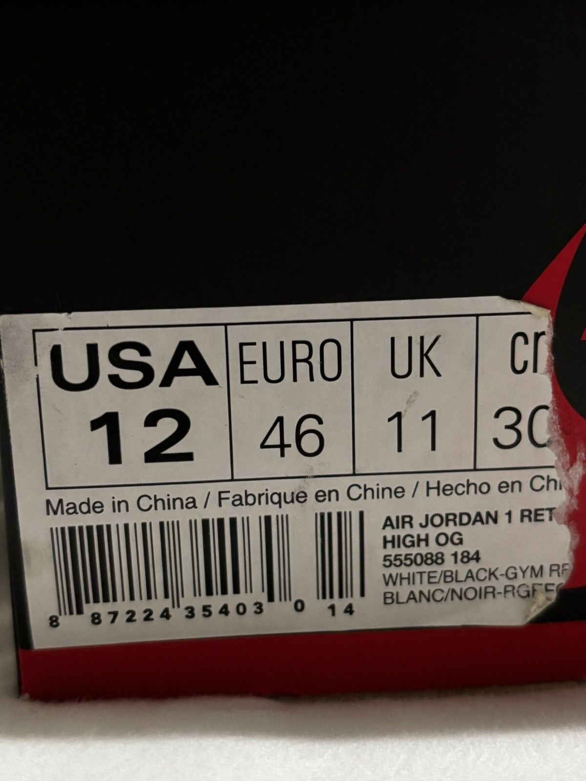 Jordan Brand Jordan 1 Retro Hi OG ‘Bred Toe’ Size US 12 / EU 45 - 9 Thumbnail