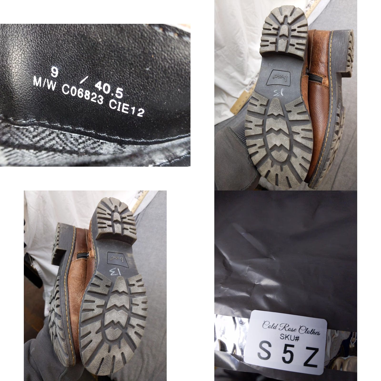 Vintage B.o.c Boots Womens Size 9 40.5 Brown Leather Knee High Biker Buckle Zip Lug Sole Size US 9 / IT 39 - 8 Thumbnail