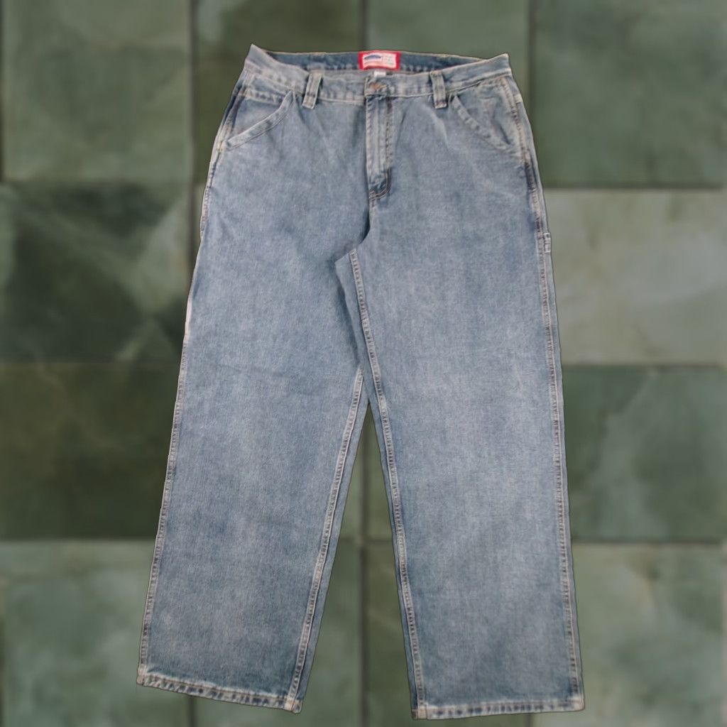 VINTAGE Old Navy Jeans Men 38X32 Blue Baggy Carpenter Y2K 90s Grunge