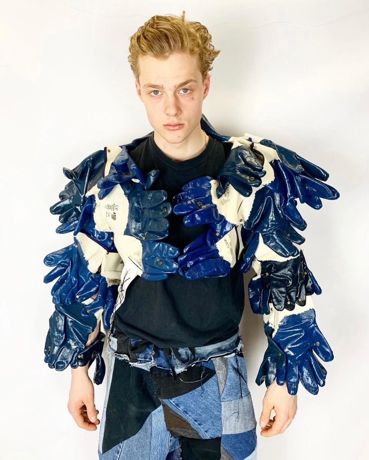 Art Comes First UPCYCLE CUSTOM BOMBER JACKET OF WORK AVANTGARDE GLOVES 🧷 Size US M / EU 48-50 / 2 - 2 Thumbnail