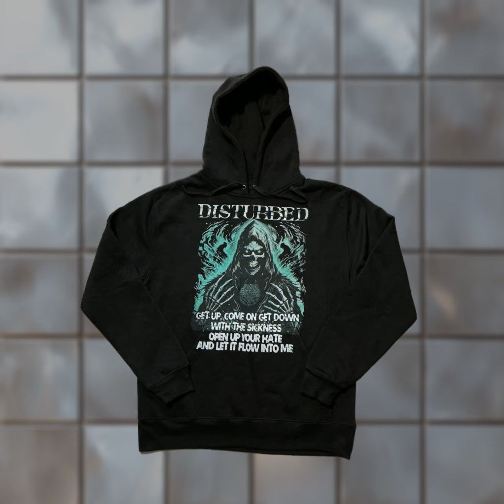 Vintage VINTAGE Disturbed 25 Years Of The Sickness Hoodie Mens Size M Black Rock Pullover Skull Skeleton 90s Concert? Size US M / EU 48-50 / 2 - 1 Thumbnail
