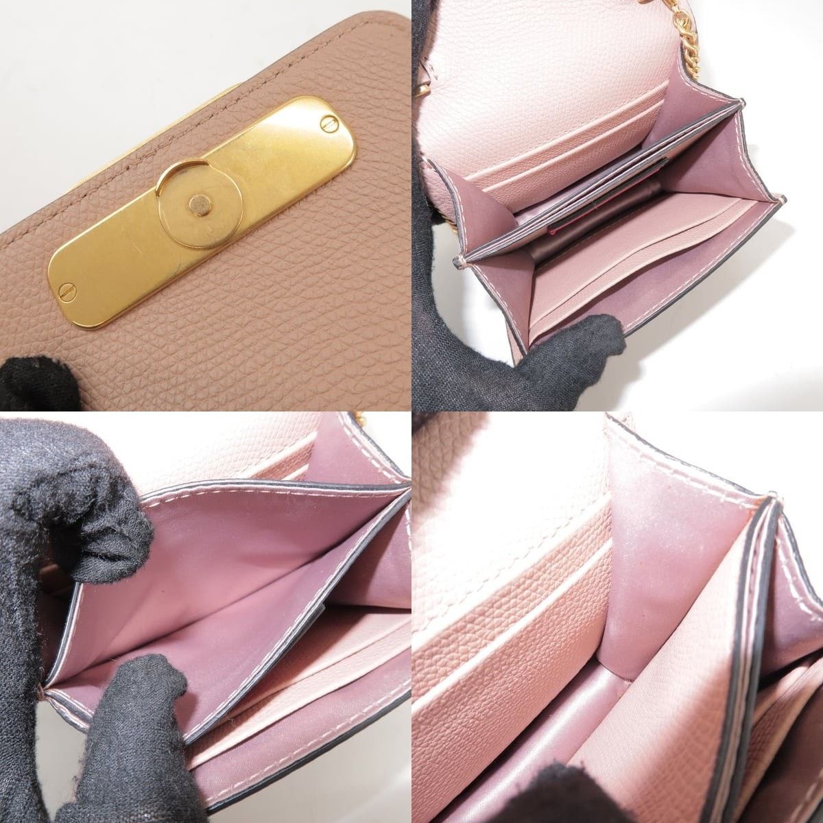Valentino Valentino VLogo Chain Wallet Calfskin Crossbody Bag Tan Size ONE SIZE - 6 Thumbnail
