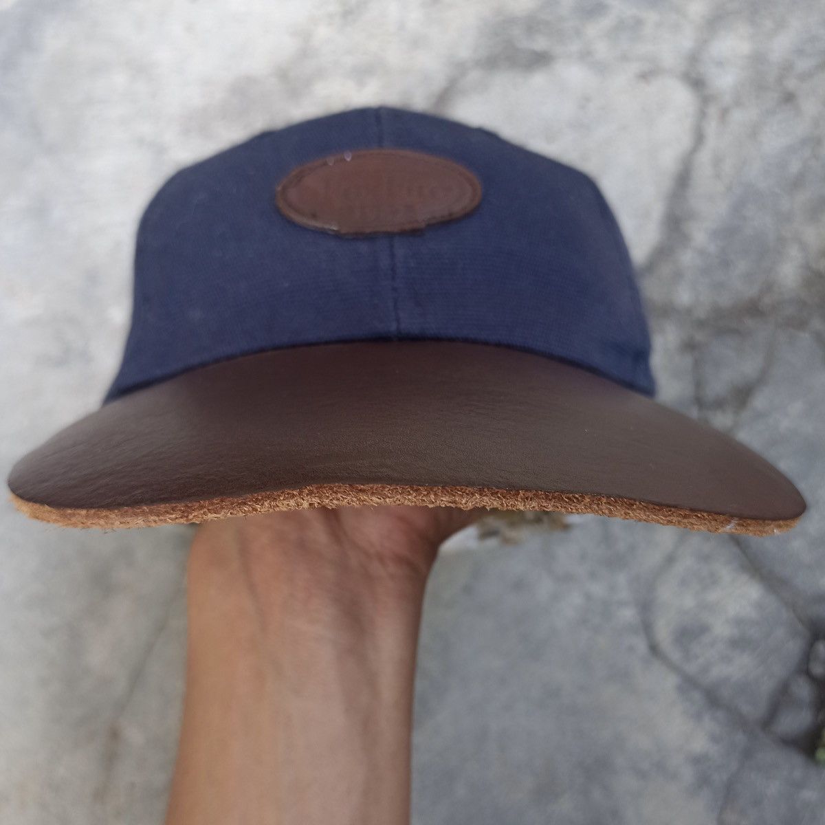 Leather × Vintage Fox fire hat with bold leather visor Size ONE SIZE - 15 Thumbnail