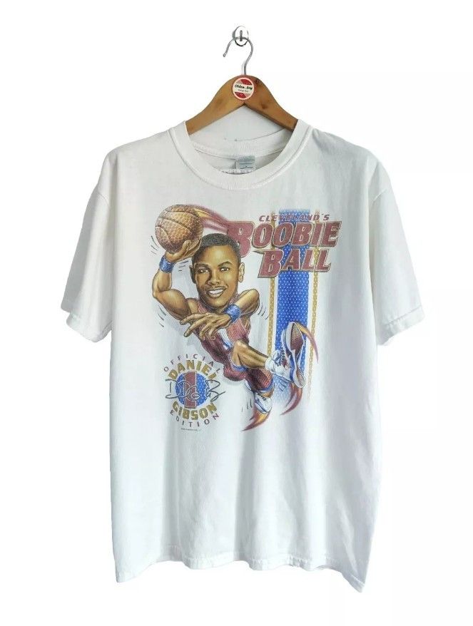 image of Gildan x Vintage Daniel Gibson Caricature Double-Side T-Shirts in White, Men's (Size Large)