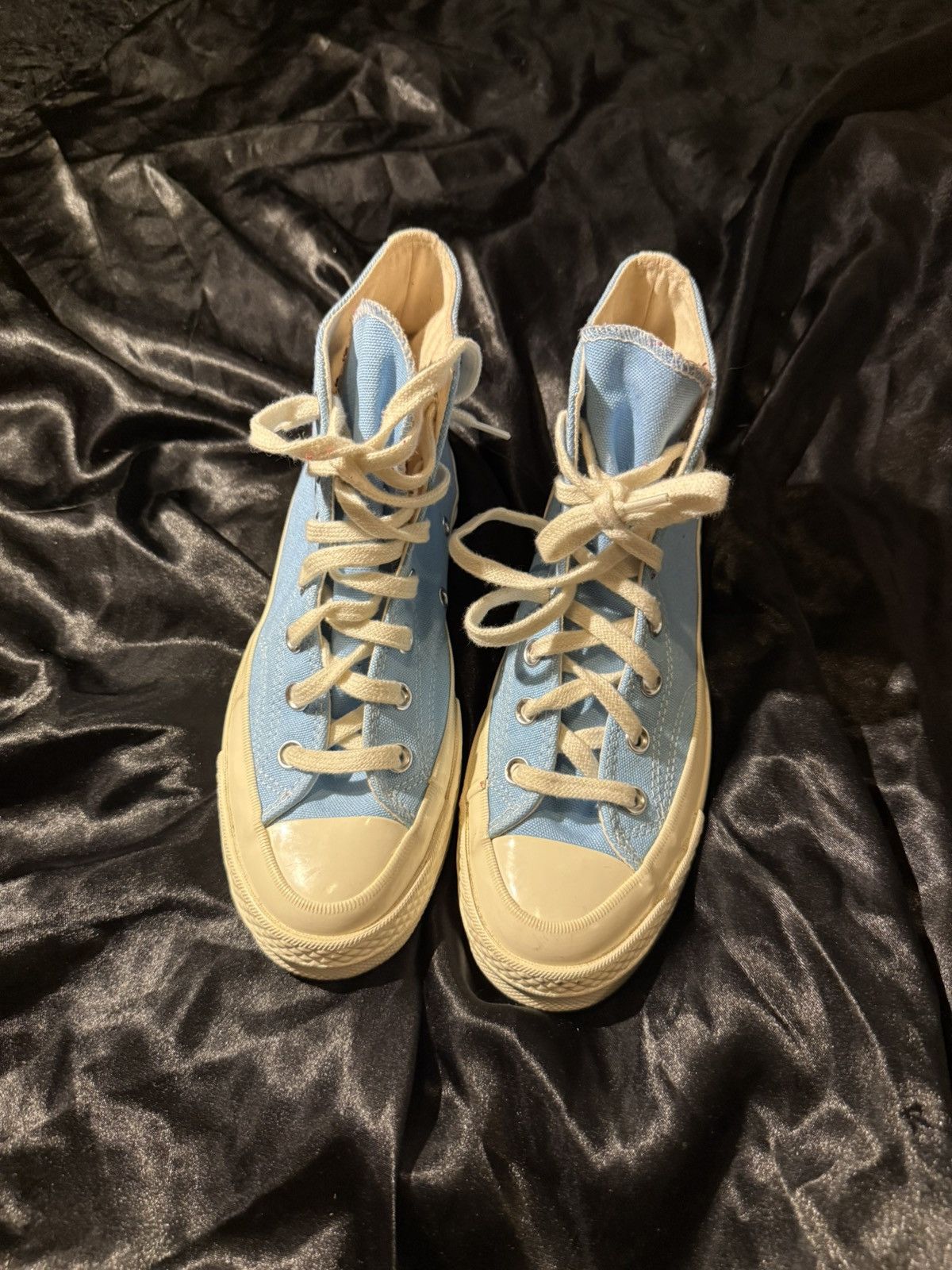 Comme des Garcons PLAY Blue Comme des Garçons Play Converse Hightop Sneakers Size US 5 / EU 37 - 1 Thumbnail