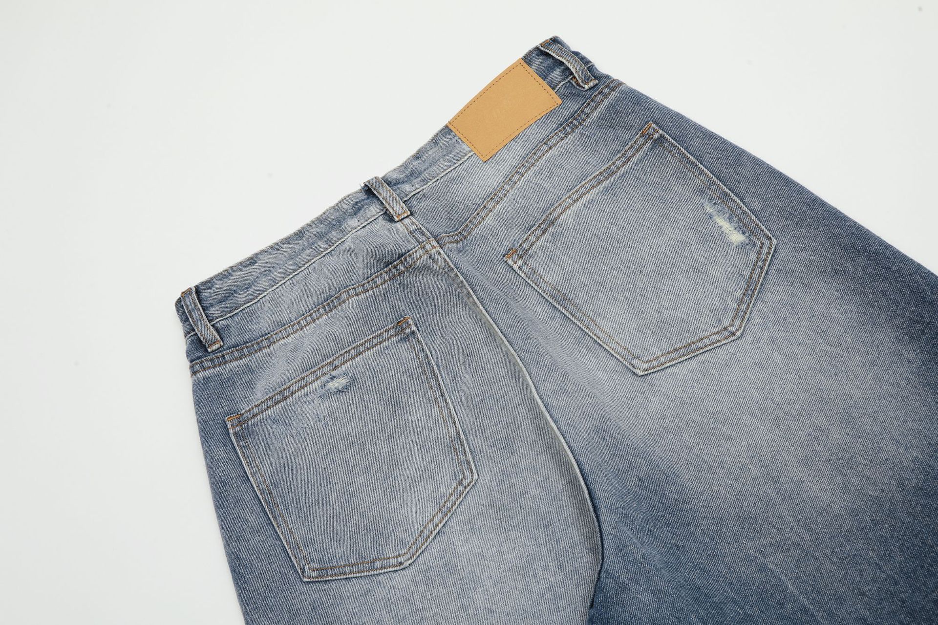 Japanese Brand × Jean American retro men's loose washed straight ripped jeans Size US 34 / EU 50 - 6 Thumbnail