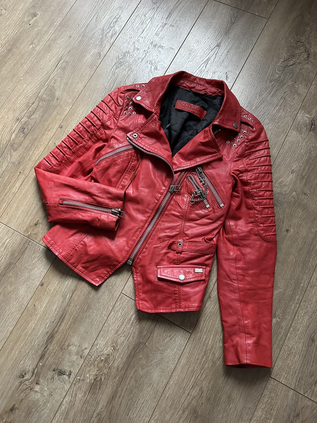 Japanese Brand Freaky Nation vintage glamour gothic leather jacket Size M / US 6-8 / IT 42-44 - 4 Thumbnail