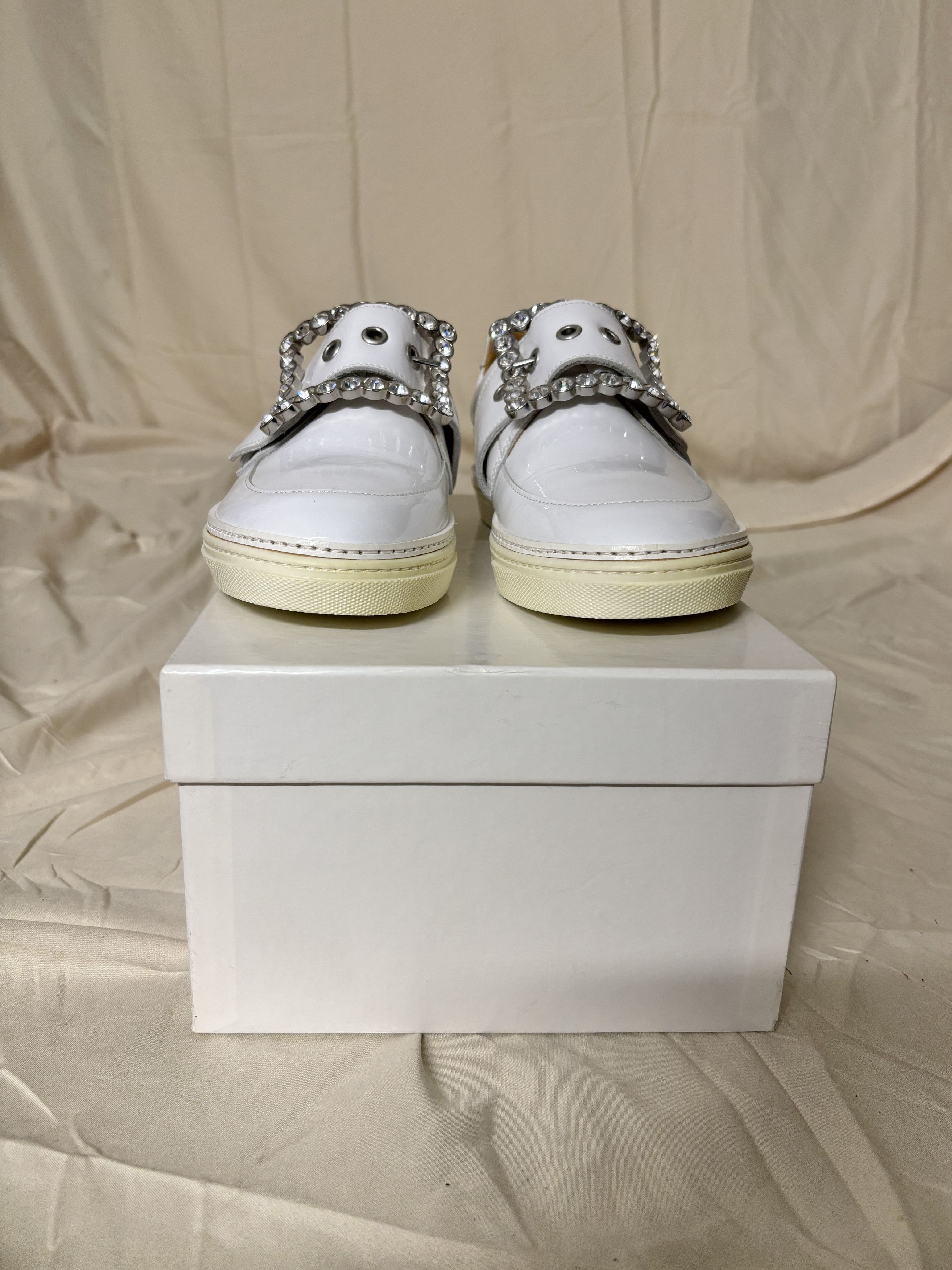 Maison Margiela Margiela white patent sneakers with crystal buckle Size US 10 / IT 40 - 3 Thumbnail