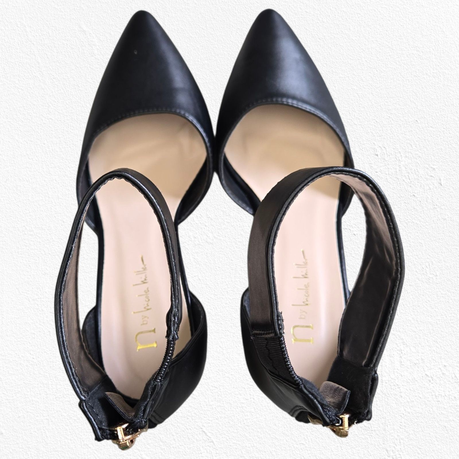 Nicole Miller Nicole Miller Black Pointed Toe Ankle Strap Heels Size 6.5 Size US 6.5 / IT 36.5 - 3 Thumbnail