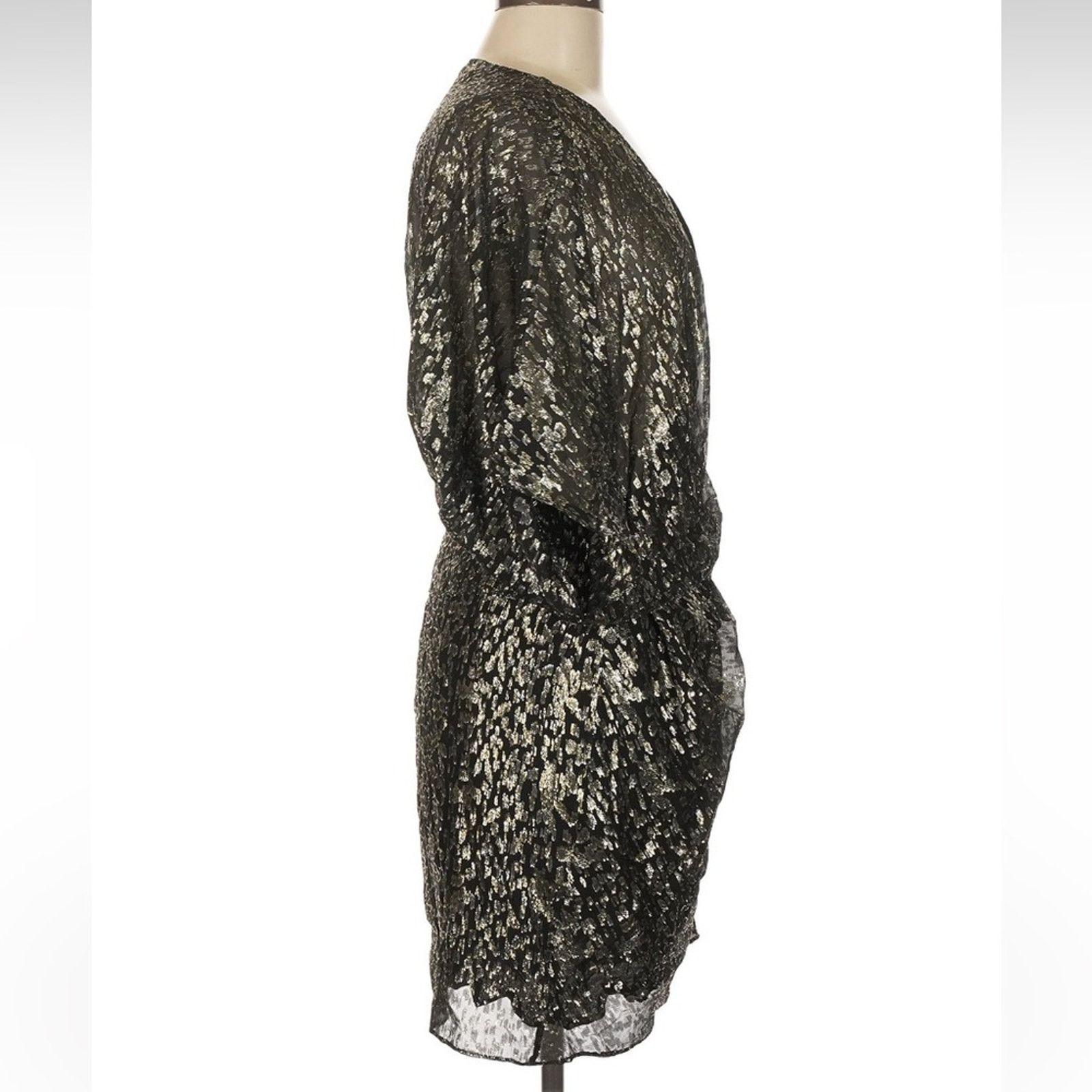Iro IRO Reynea Spotted Wrap Dress - NWT - Size 6 - Black/Silver Size M / US 6-8 / IT 42-44 - 4 Thumbnail