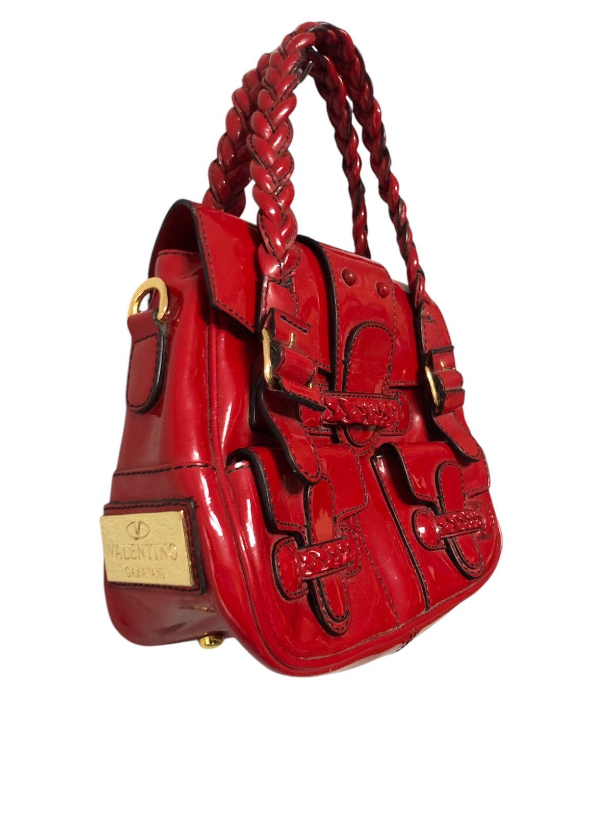 Valentino Valentino Garavani Burgandy Leather Handbag Size ONE SIZE - 13 Thumbnail