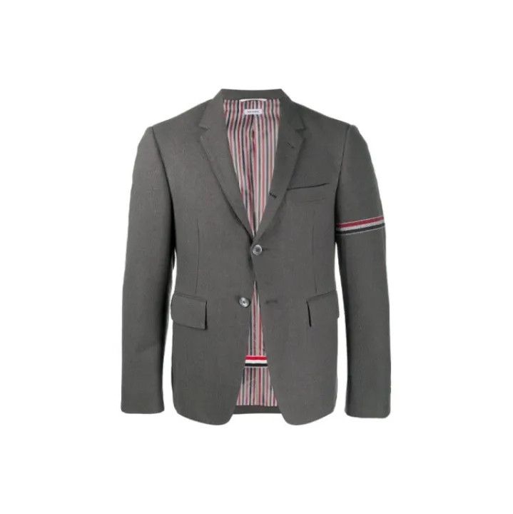 Thom Browne Thom Browne Classic Grey Striped Blazer Size US S / EU 44-46 / 1 - 1 Thumbnail