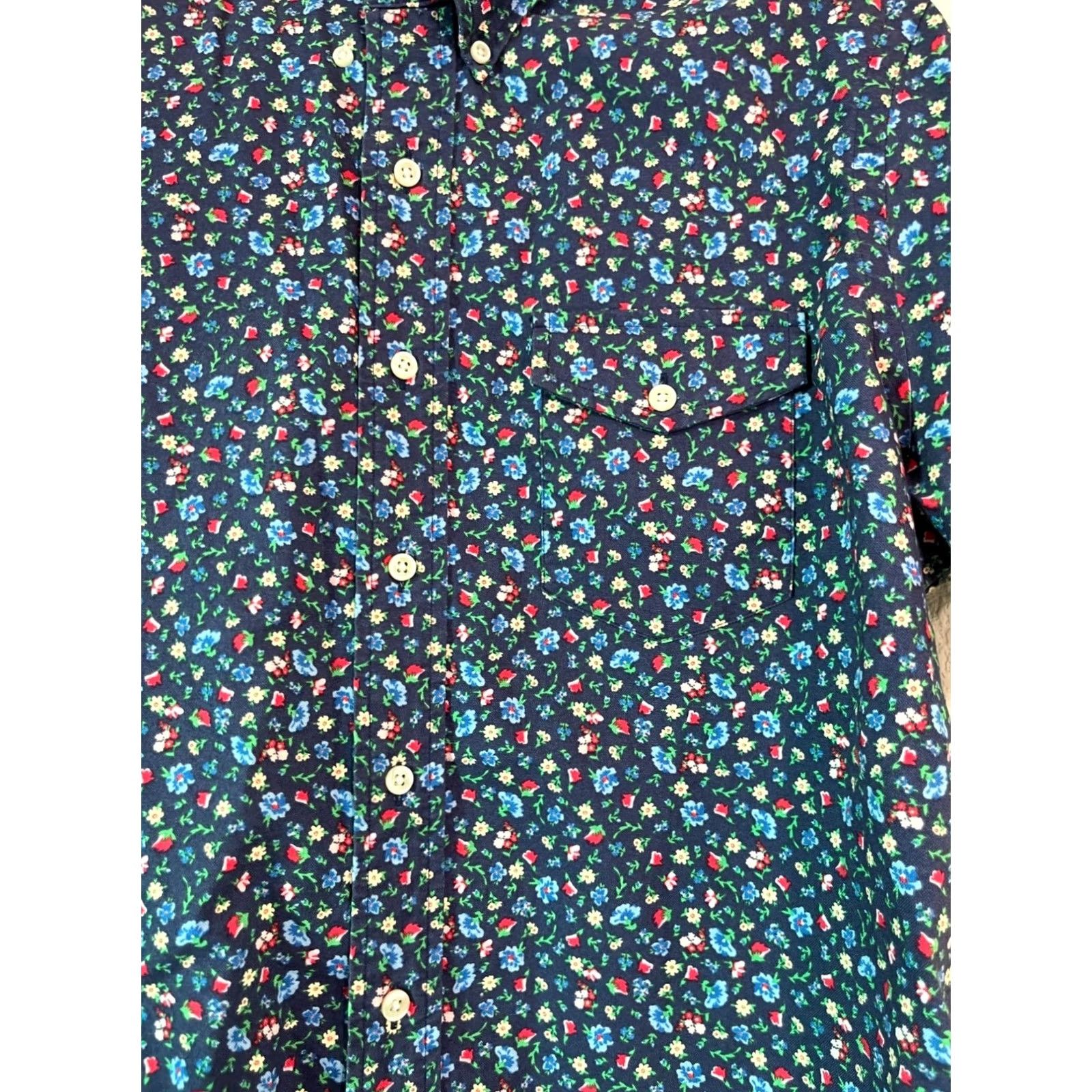 Ralph Lauren Ralph Lauren Mens Floral Short-Sleeve Button-Down Shirt Large Navy Multicolor Size US L / EU 52-54 / 3 - 2 Thumbnail