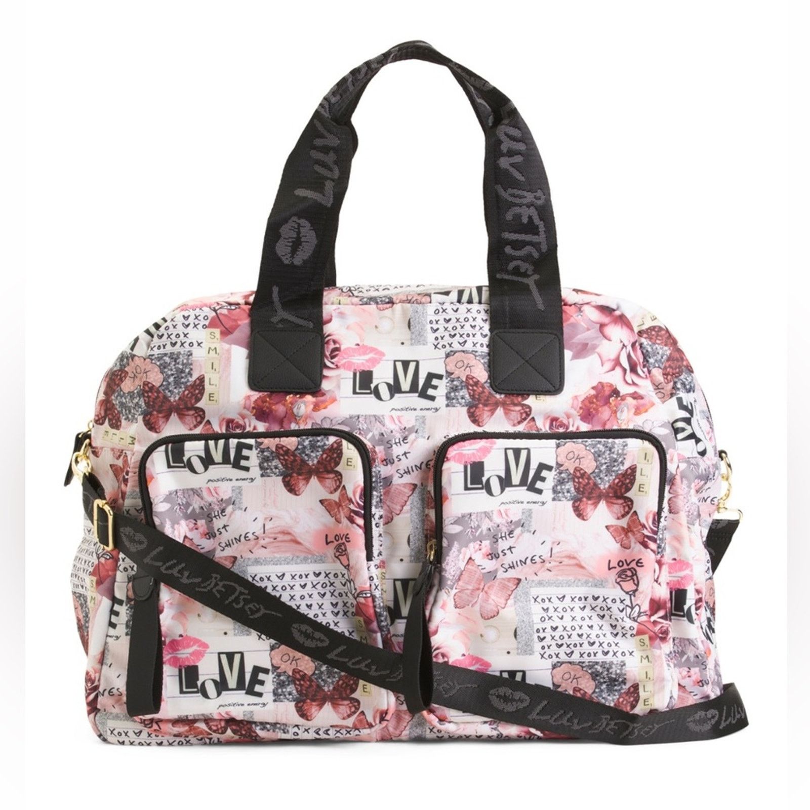 LUV BETSEY Flat Pack Weekender With Front Pockets