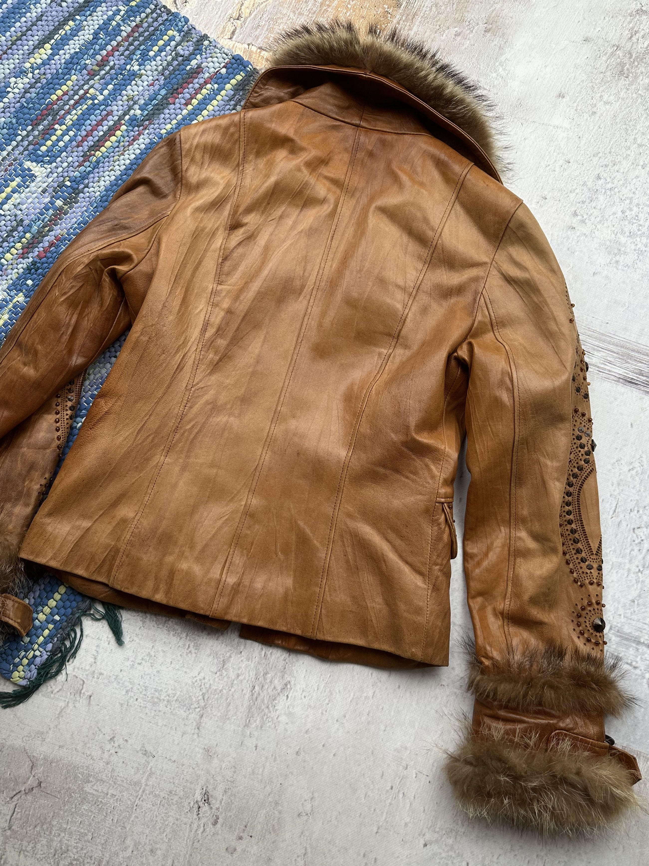 Vintage Vintage Leather and Real Fur Coat A208D15(539) Size M / US 6-8 / IT 42-44 - 9 Thumbnail