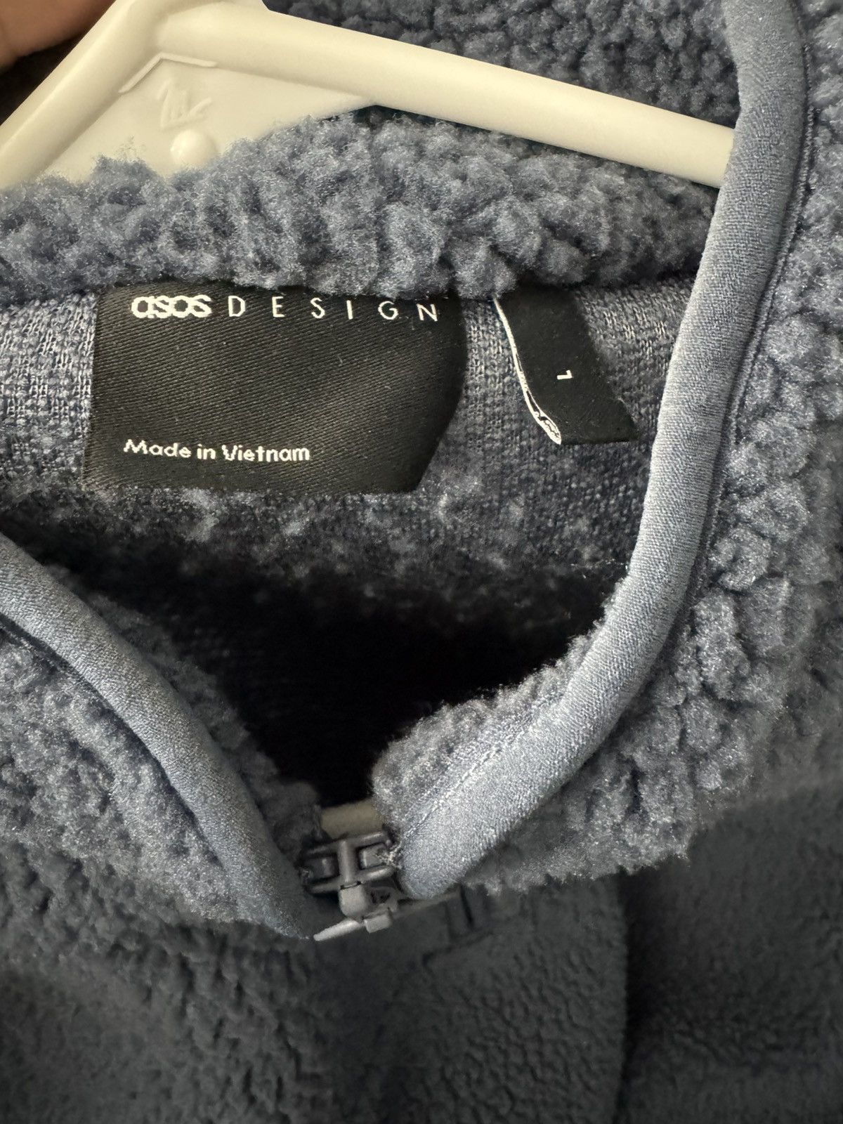 Asos Asos Blue Sherpa Quarter Zip - L Size US L / EU 52-54 / 3 - 3 Thumbnail