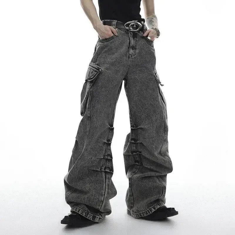 Japanese Brand Streetwear Washed Pocket Cargo Jeans Pants Size US 30 / EU 46 - 4 Thumbnail