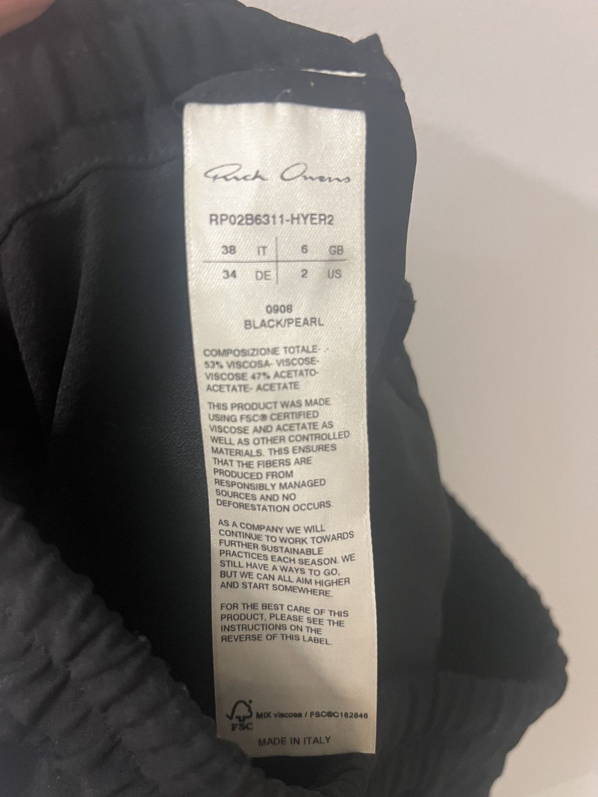 Rick Owens Rick Owens Geth Belas Wide Leg Trousers in 0908 Black/Pearl Size US 27 - 4 Thumbnail