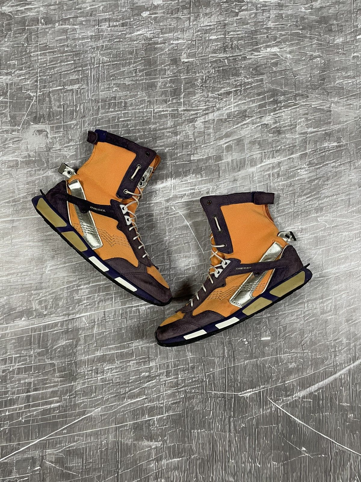 Diesel Y2K High Boxing Moto Futuristic Shoes Very Rare