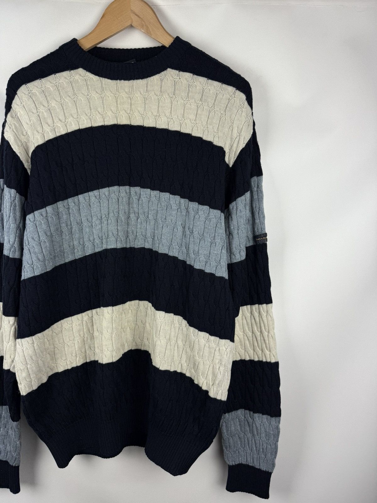Paul & Shark Paul & Shark Wool Cable Knit Crewneck Heavy Sweater Pullover Size US L / EU 52-54 / 3 - 3 Thumbnail