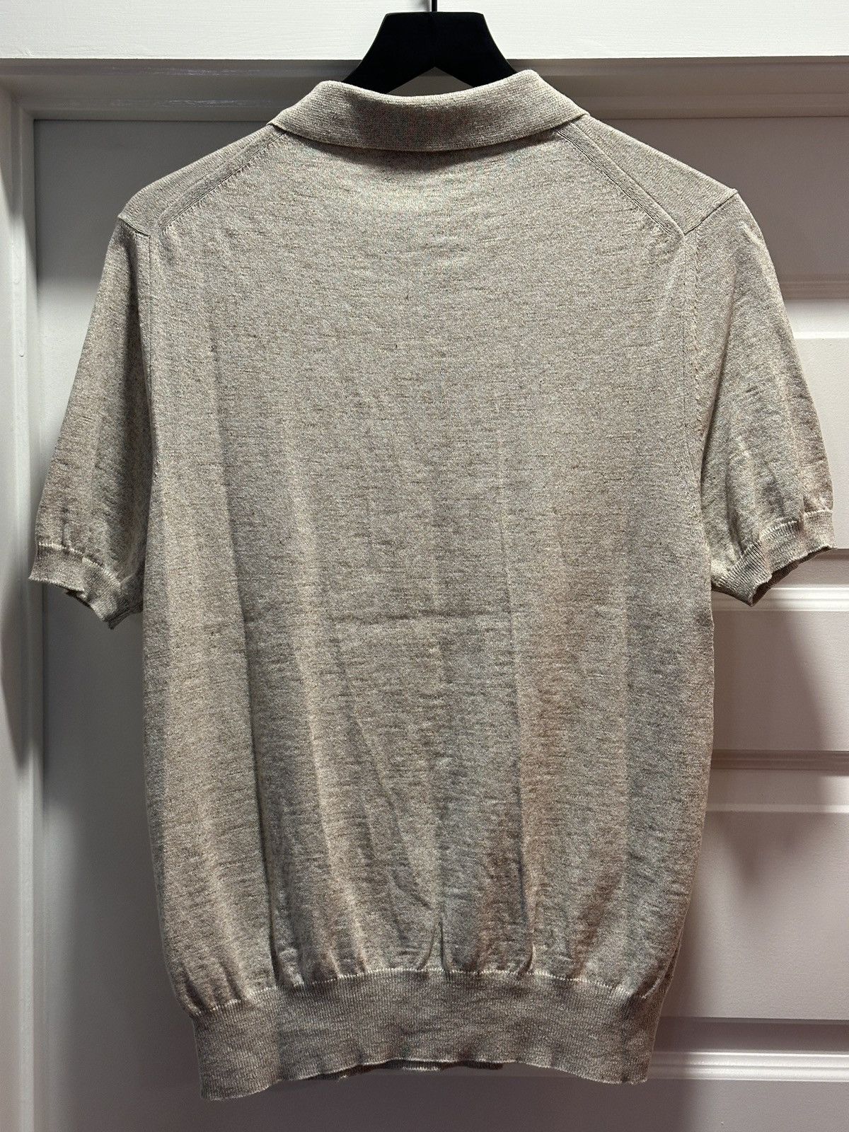 Canali Canali Beige Marl Knit Zip Polo Made in Italy Size US M / EU 48-50 / 2 - 5 Thumbnail