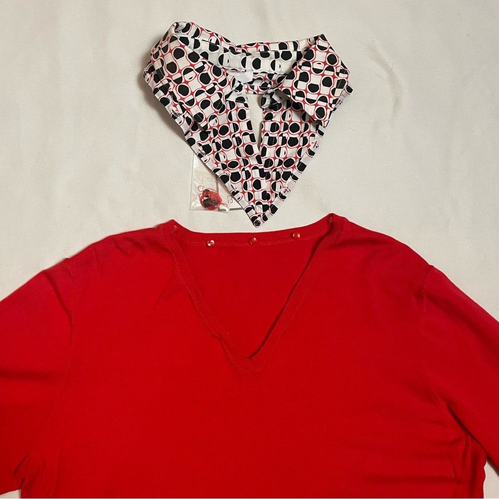 James Perse NWT New $365 Per Se Red Sweater with Removable Collar Size Size XXL / US 16-18 / IT 52-54 - 7 Thumbnail
