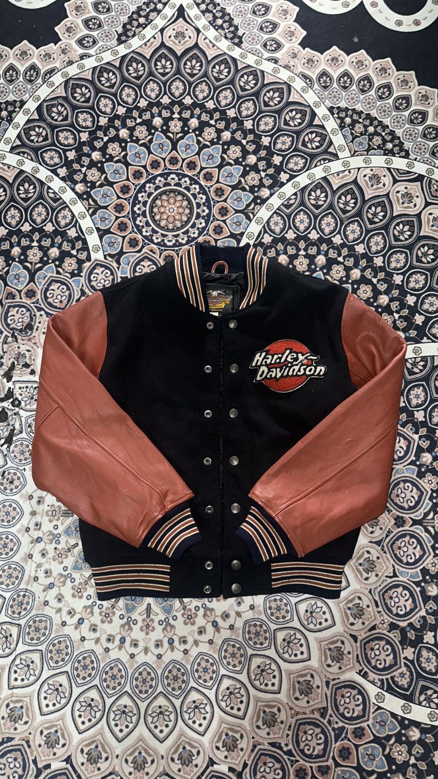Harley Davidson × Vintage 90s HARLEY DAVIDSON VARSITY Size US M / EU 48-50 / 2 - 2 Thumbnail