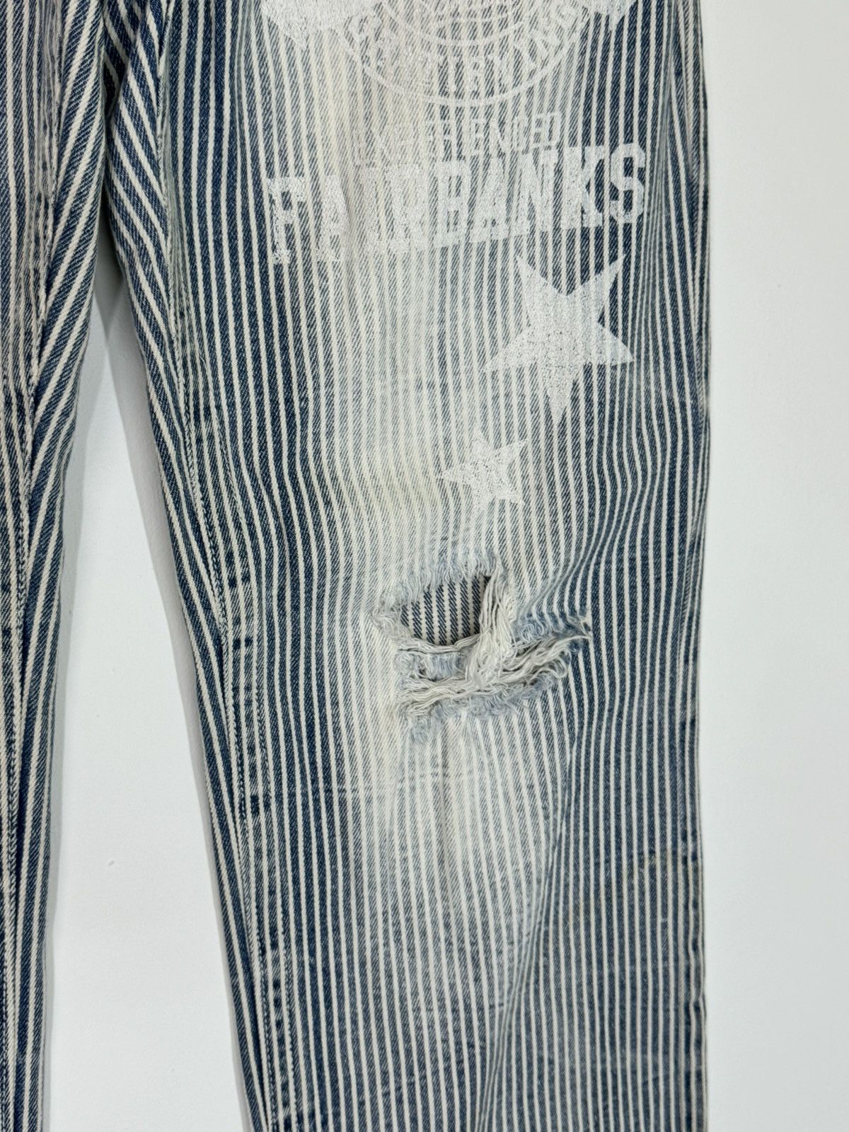 Designer × Japanese Brand × Vintage Vintage Og Jeans Patches Printed Pocket Distressed Stripe Size US 32 / EU 48 - 7 Thumbnail