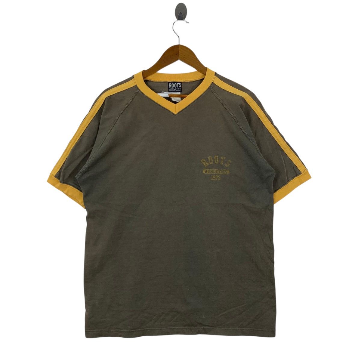 Roots Vintage ROOTS ATHLETIC Sportswear Ringer Short Sleeve Tshirt Size US M / EU 48-50 / 2 - 1 Thumbnail