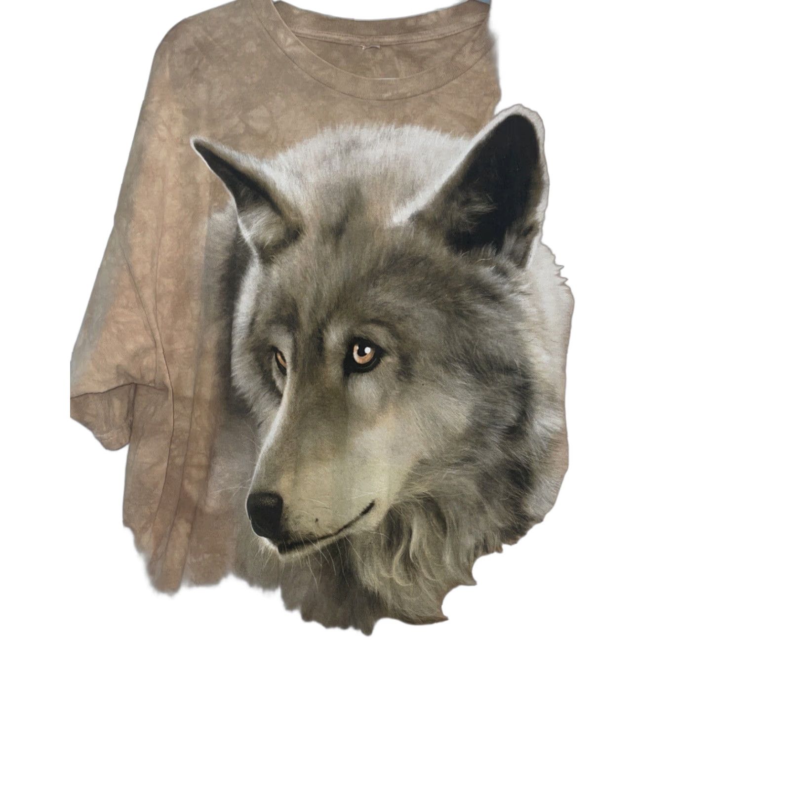 The Mountain VINTAGE The Mountain Shirt Mens 2XL Wolf Tie Dye Tan Beige Crew Neck Short Sleeve 90s Animals Mens Size US XXL / EU 58 / 5 - 1 Thumbnail