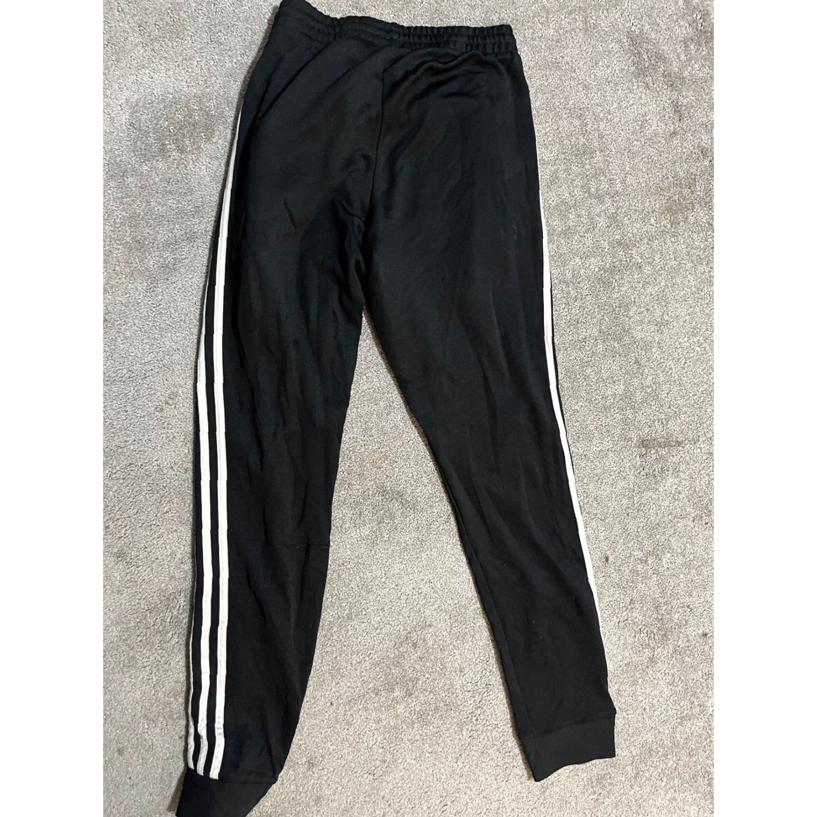 Adidas Adidas Black Cuffed Tracksuit Bottoms Men's Activewear US Small Football Gym Size 36R - 3 Thumbnail