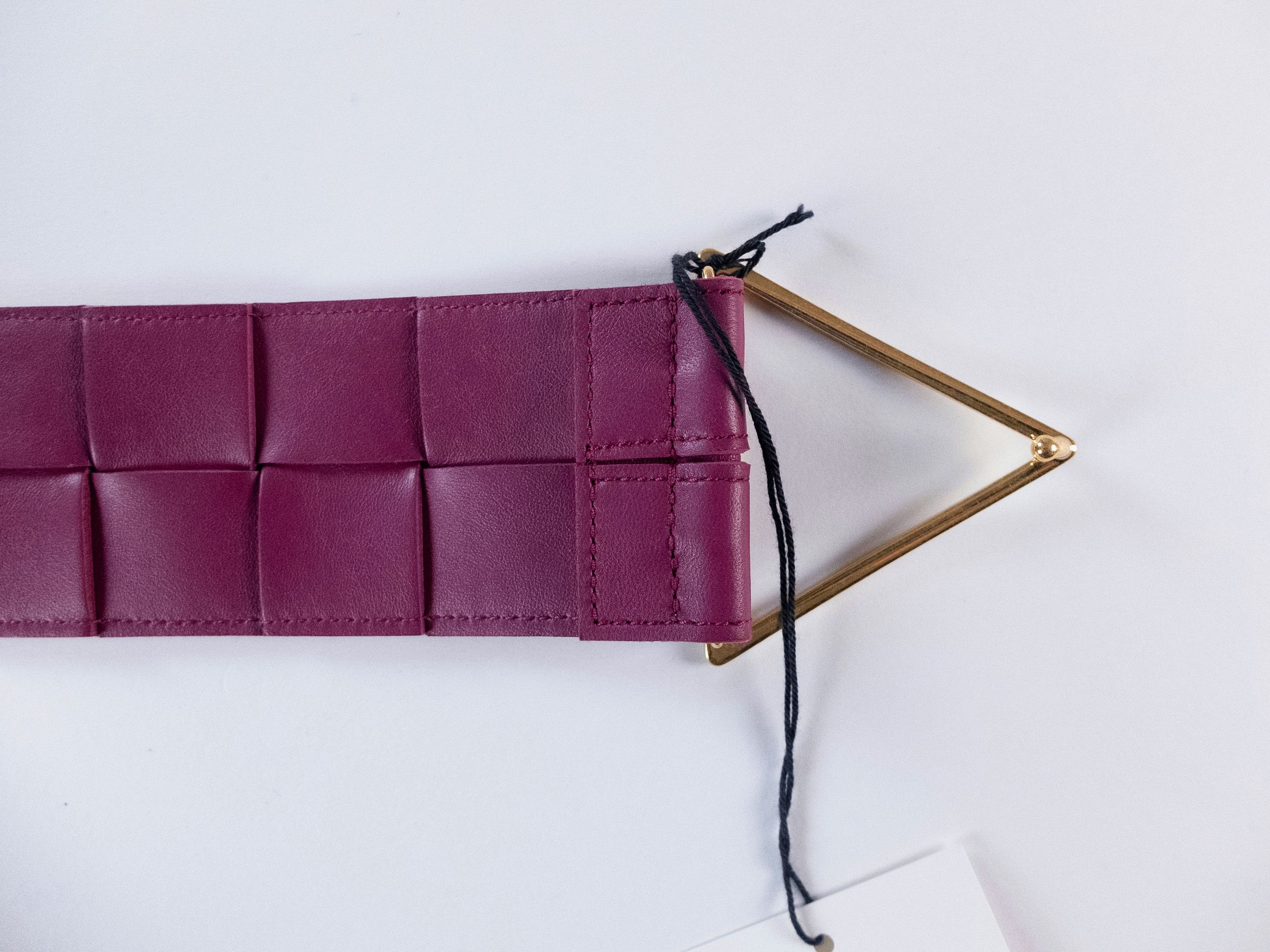 Bottega Veneta BOTTEGA VENETA pink intrecciato woven triangle belt 80 Size ONE SIZE - 5 Thumbnail