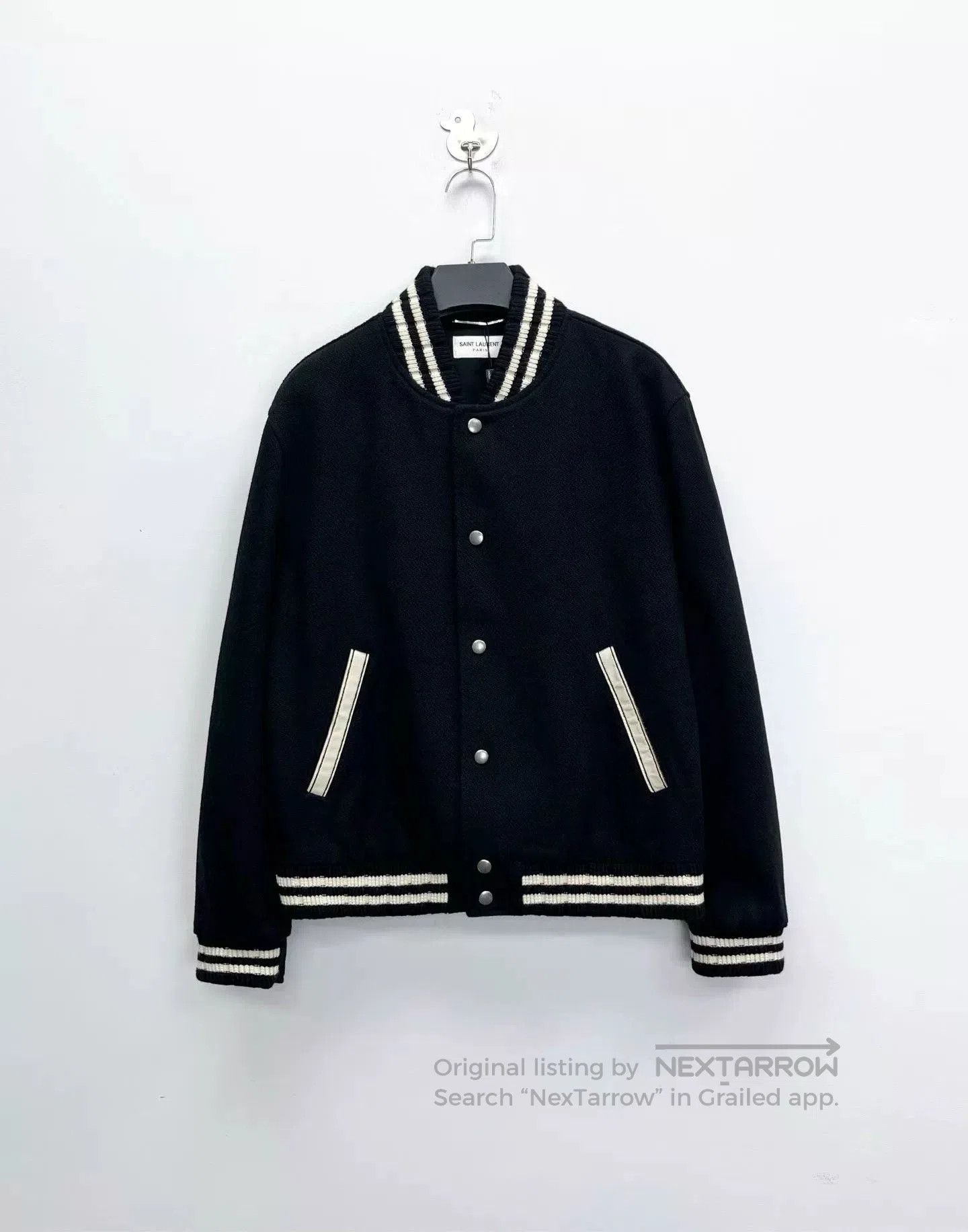 Saint Laurent Paris Saint Laurent Black White Trim Baseball Jacket. Size US M / EU 48-50 / 2 - 1 Thumbnail