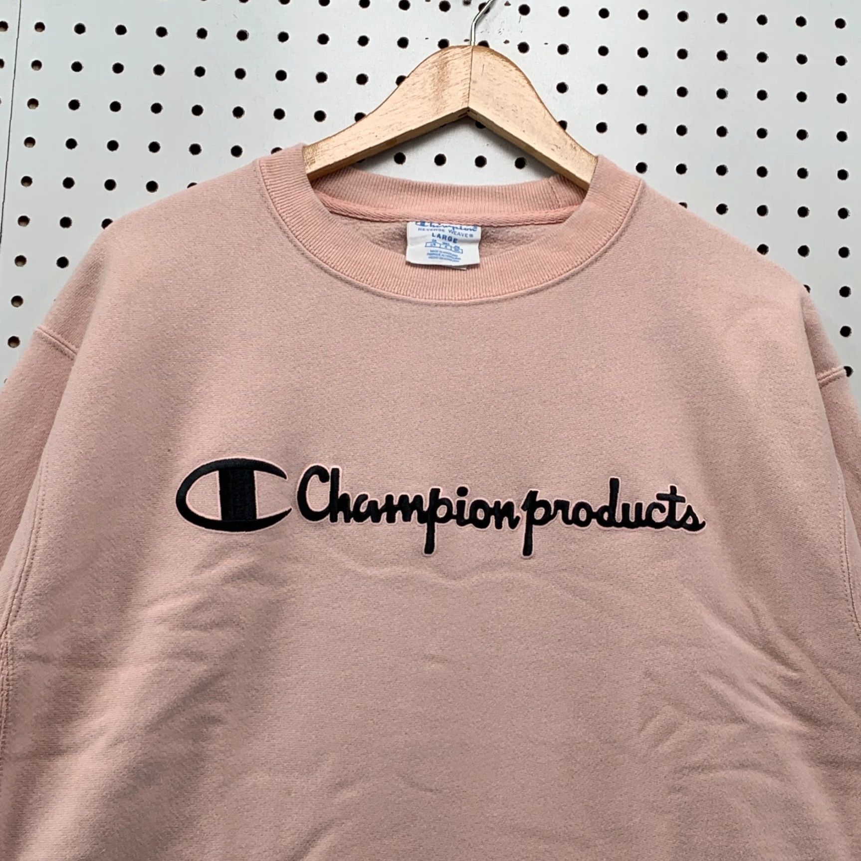 Champion Champion Sweatshirt Large Pink Reverse Weave Crewneck Spell Out Womens Size L / US 10 / IT 46 - 2 Thumbnail