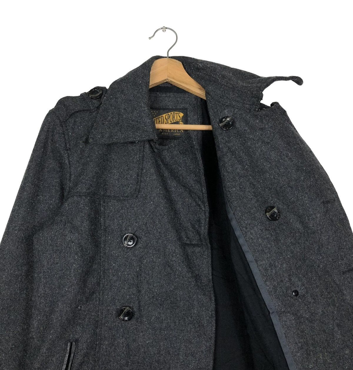 Japanese Brand 🔥VINTAGE BIKER JACKET WOOL DOUBLE COLLAR UNITED SPORTS UNION Size US L / EU 52-54 / 3 - 12 Thumbnail