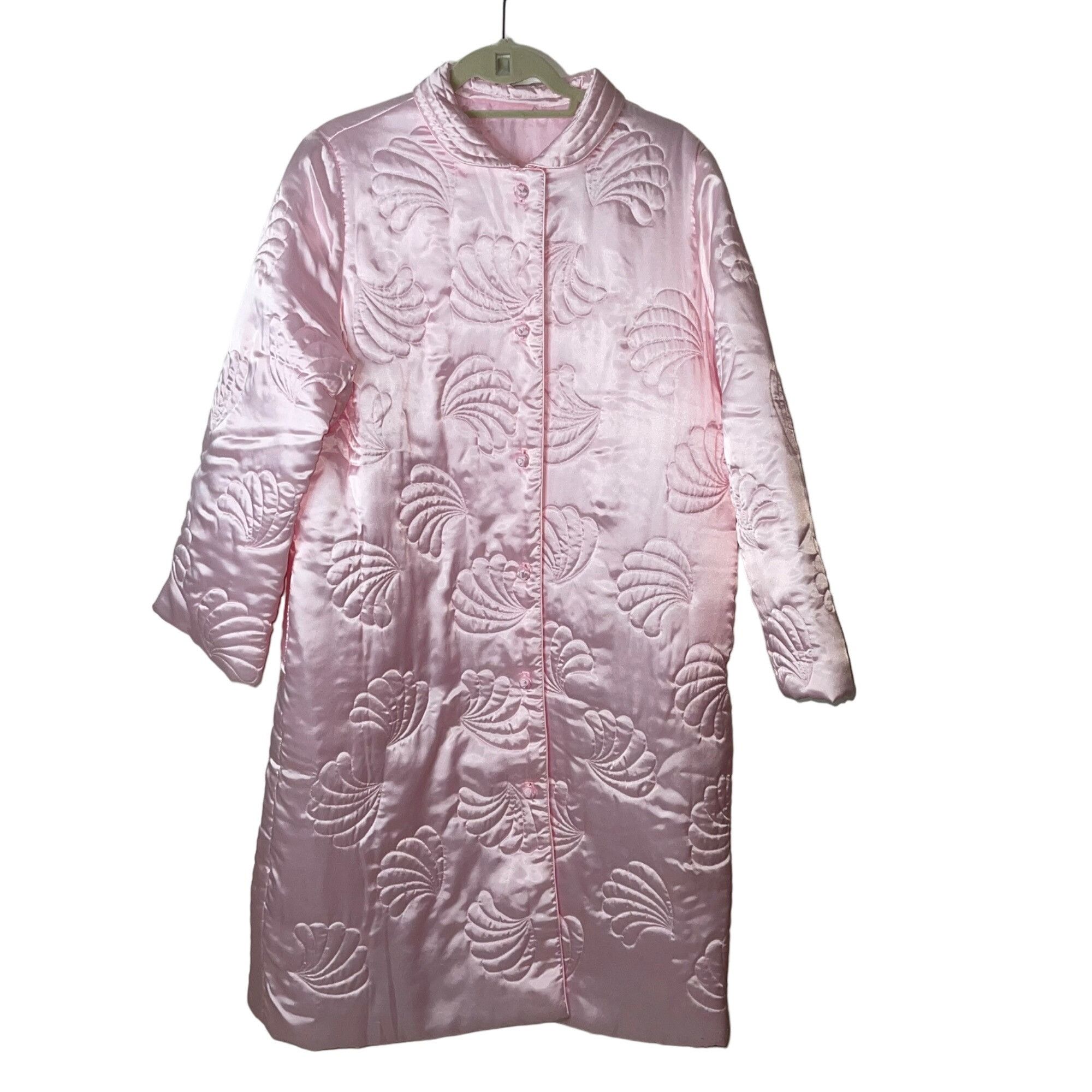 image of Lauren Alexandra Vintage Womens Robe Size Large Pink Quilted