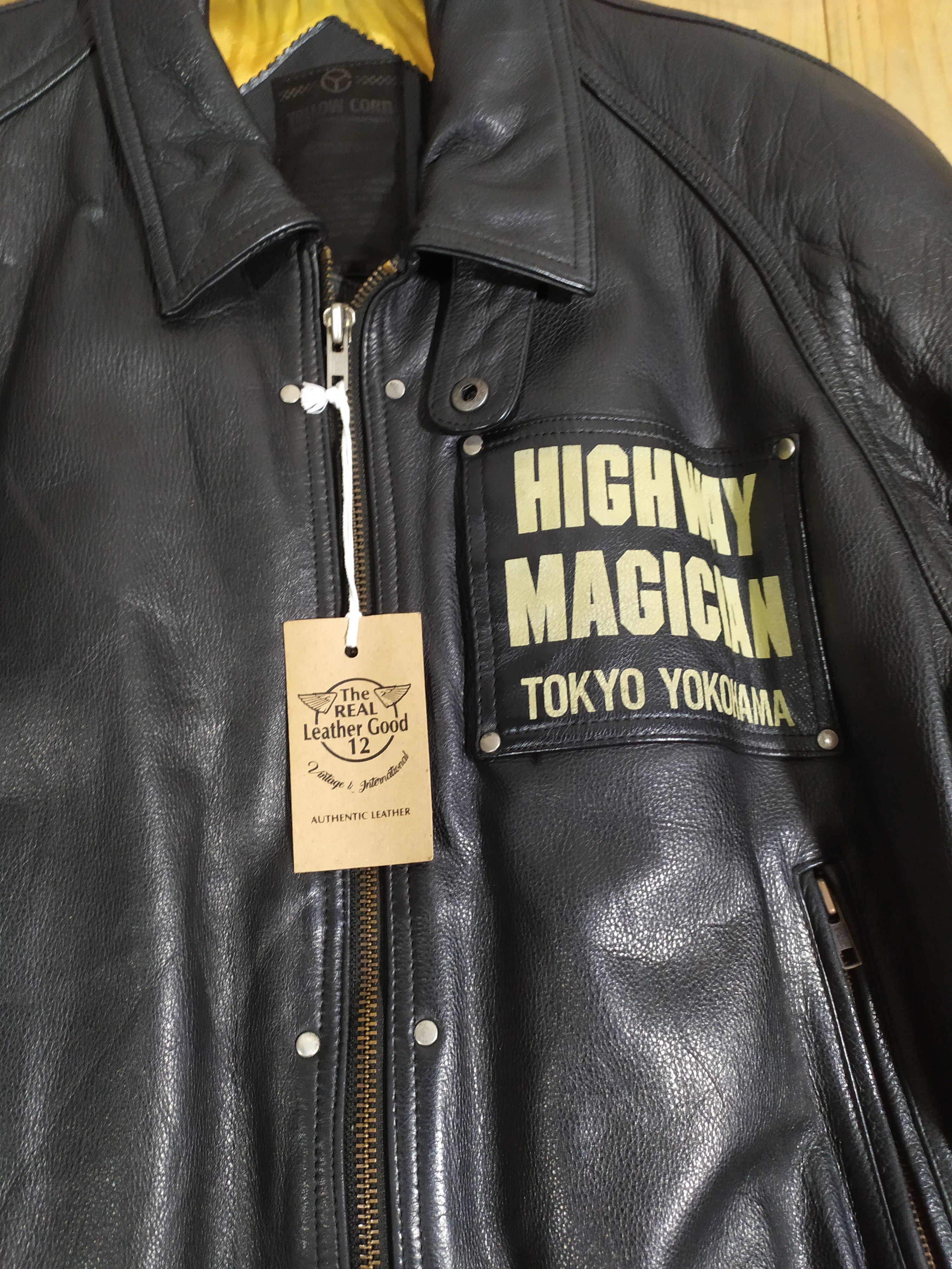 Genuine Leather × YELLOW CORN YELLOW CORN SLEDGE HAMMER HIGHWAY 3RD LEATHER JACKET Size US L / EU 52-54 / 3 - 4 Thumbnail