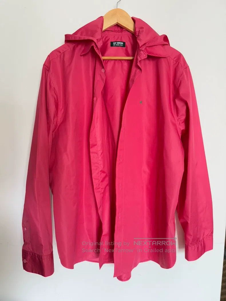 Raf Simons Raf simons Watermelon-red nylon hooded shirt Size US S / EU 44-46 / 1 - 1 Thumbnail