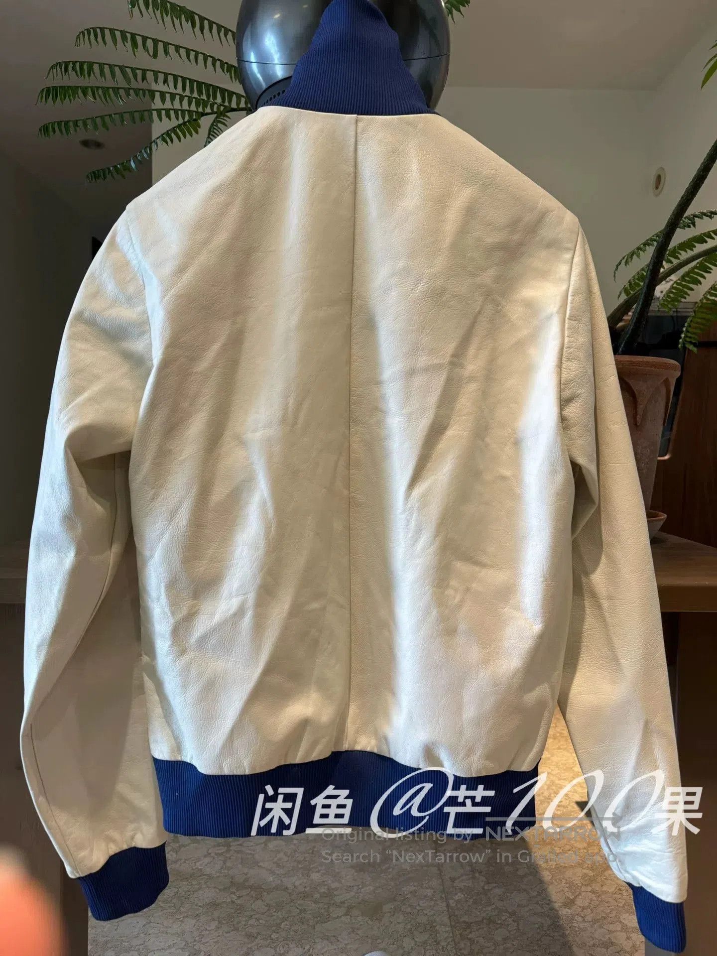 Prada Prada 25 Blue White Lambskin Leather Jacket. Size US L / EU 52-54 / 3 - 6 Thumbnail