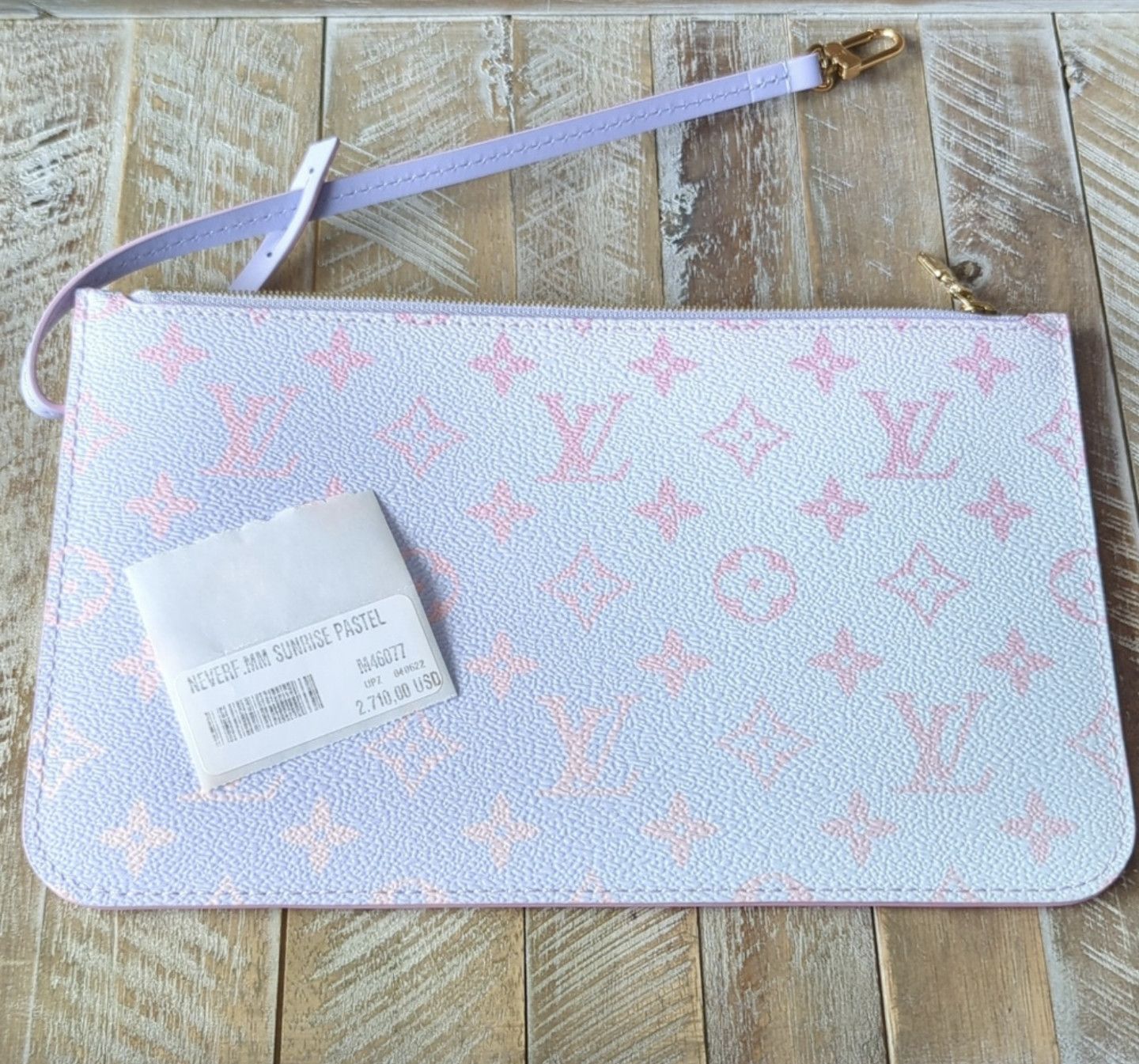 image of Louis Vuitton Monogram Spring In The City Neverfull Pochette in Sunrise Pastel, Women's