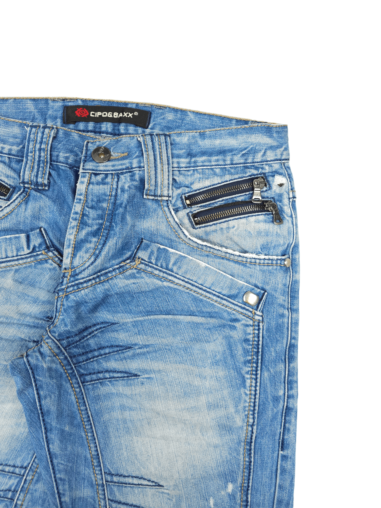 Japanese Brand 💎 Size 31/34 Cipo & Baxx Y2K Double Knee Denim Jeans Size US 31 - 6 Thumbnail
