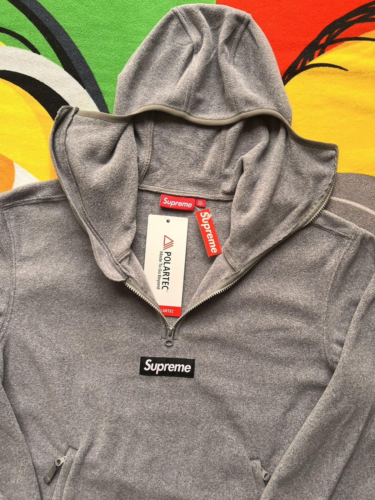 Supreme M Supreme Polartec Face Mask Half Zip Hooded Sweatshirt grey Size US M / EU 48-50 / 2 - 5 Thumbnail