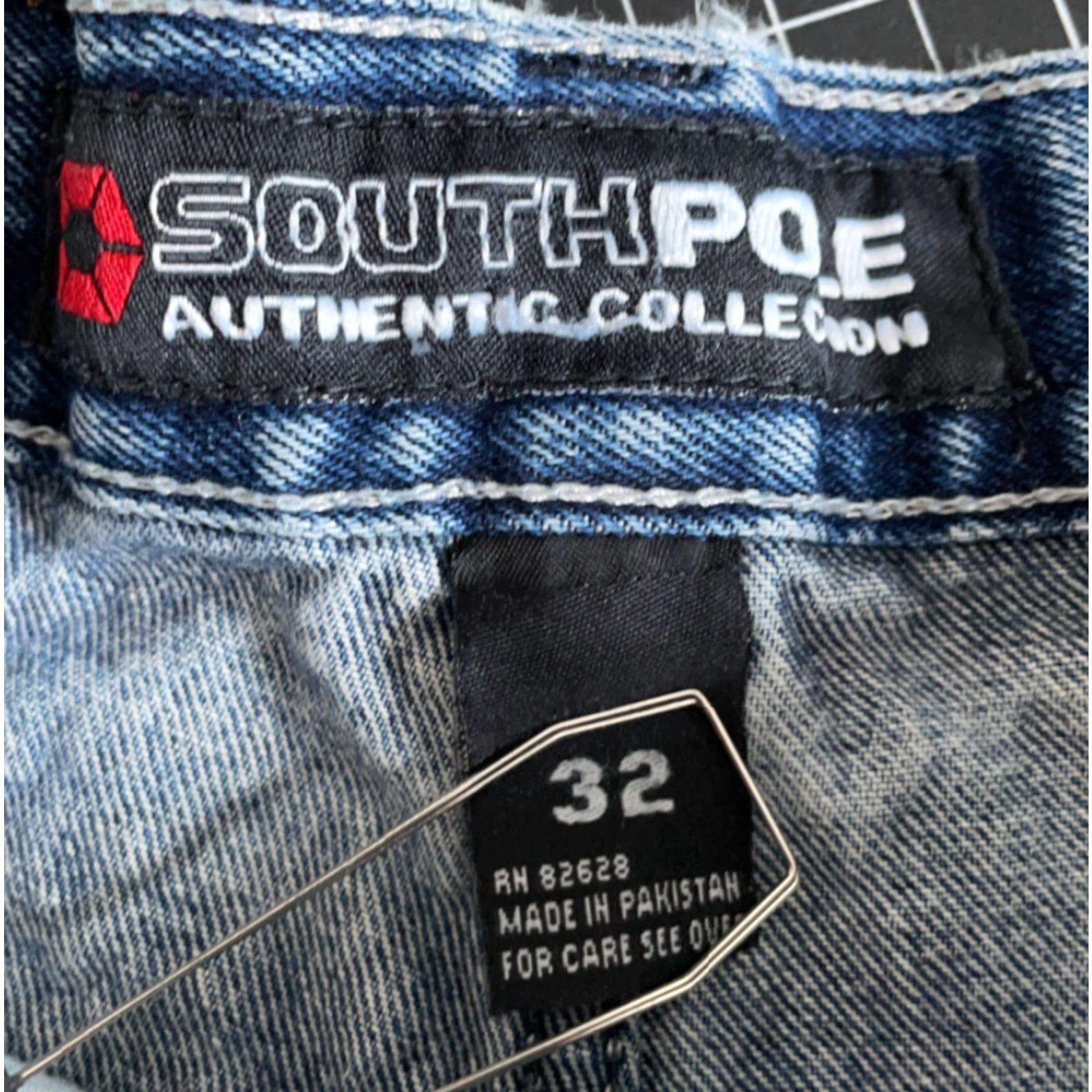 Southpole VINTAGE Southpole Jeans Shorts Mens Bermuda Baggy 30 x 12 Blue Denim Cotton Zip Fly 100% Denim Hip Hop Retro Size US 30 / EU 46 - 3 Thumbnail