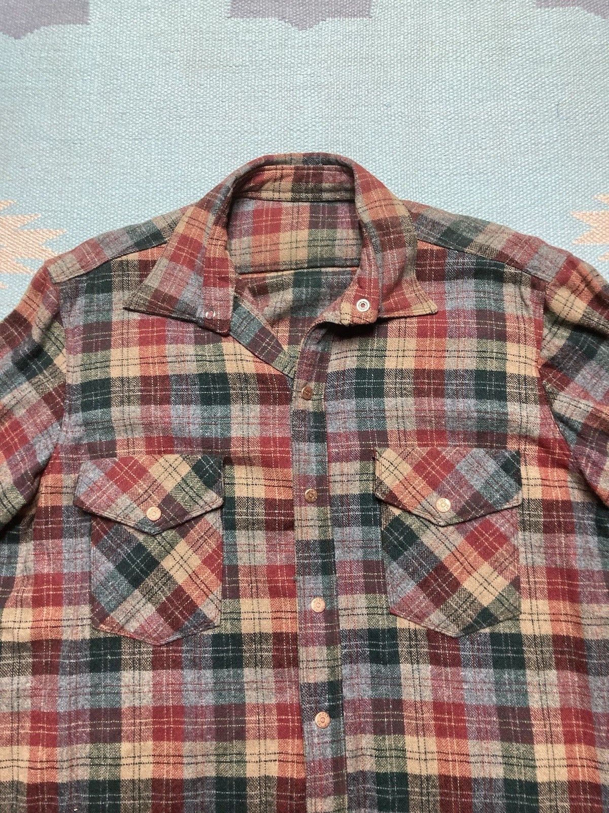 Vintage Vintage 70s shirt snap front wool board shirt plaid medium Size US M / EU 48-50 / 2 - 4 Thumbnail