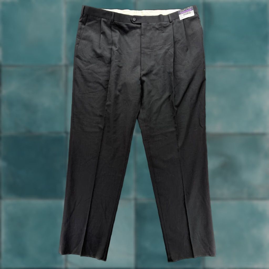 Joseph Joseph & Feiss Pants Mens 50 Black 100% Wool Pleated Business Unhemmed NWT Size US 34 / EU 50 - 1 Thumbnail