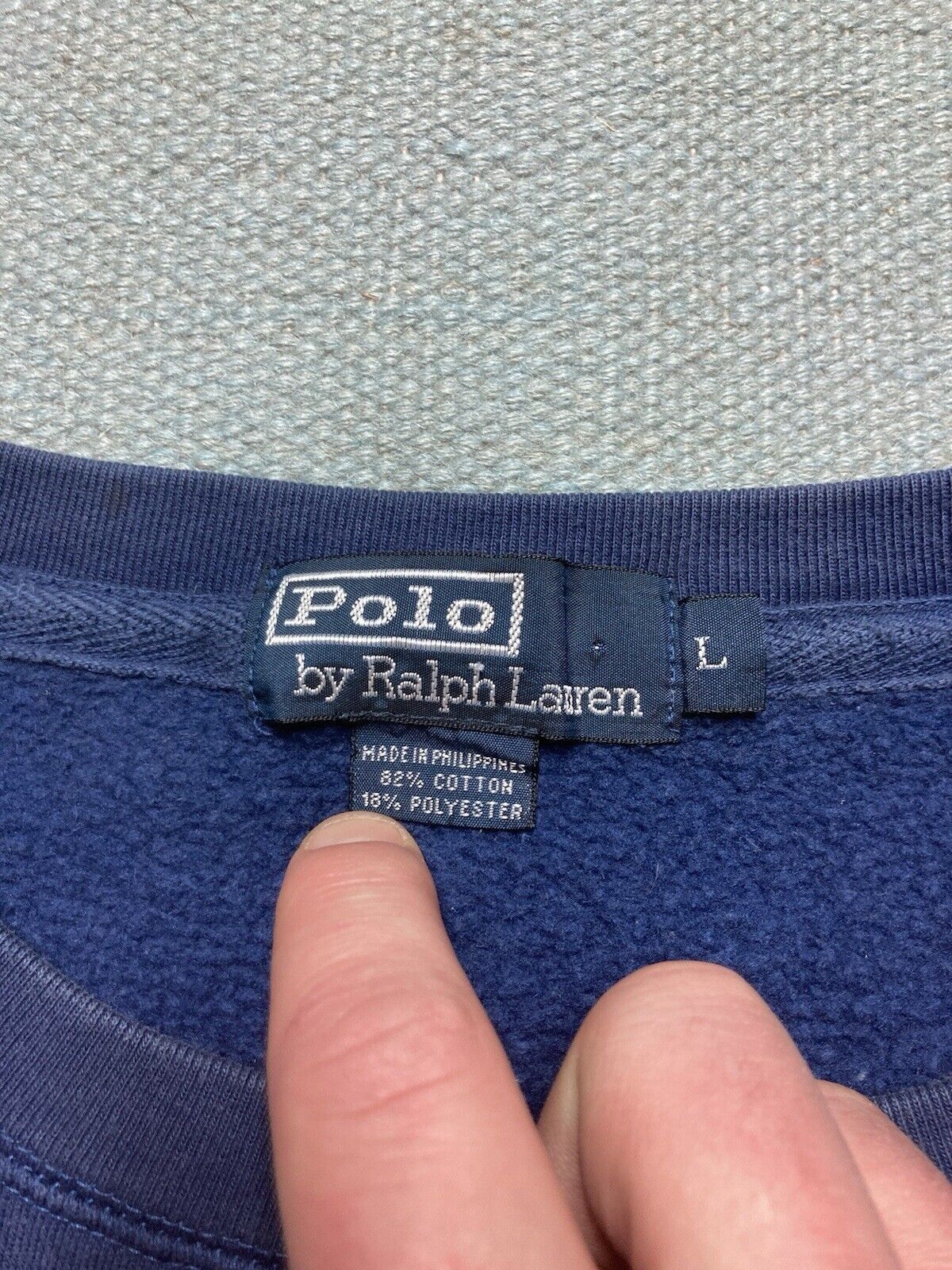 Polo Ralph Lauren × Vintage VTG crewneck sweatshirt polo Ralph Lauren faded blue blank L Size US L / EU 52-54 / 3 - 9 Thumbnail