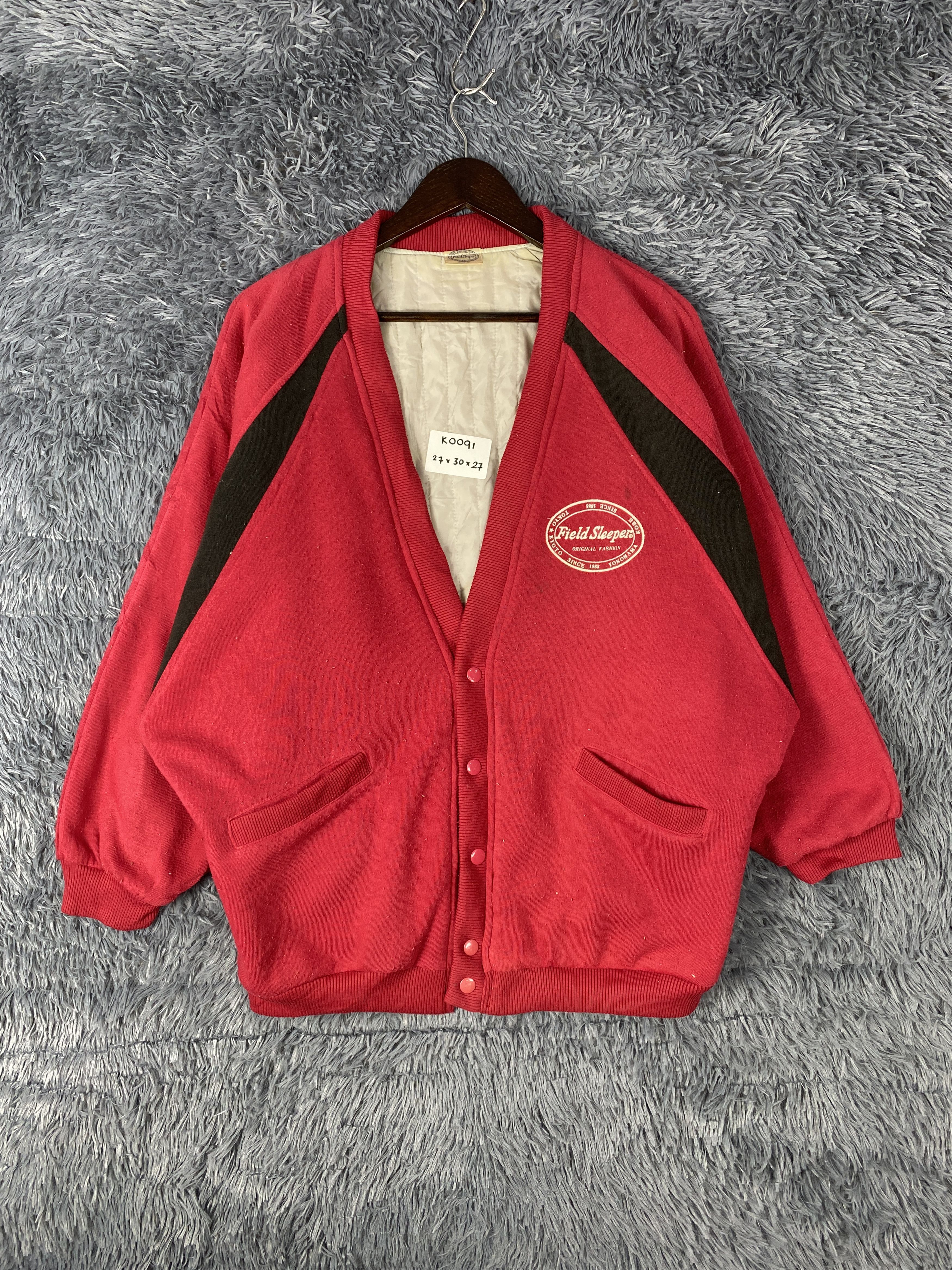 image of Vintage Field Sleeper Quilted Lining Jacket in Red Black, Men's (Size Large)