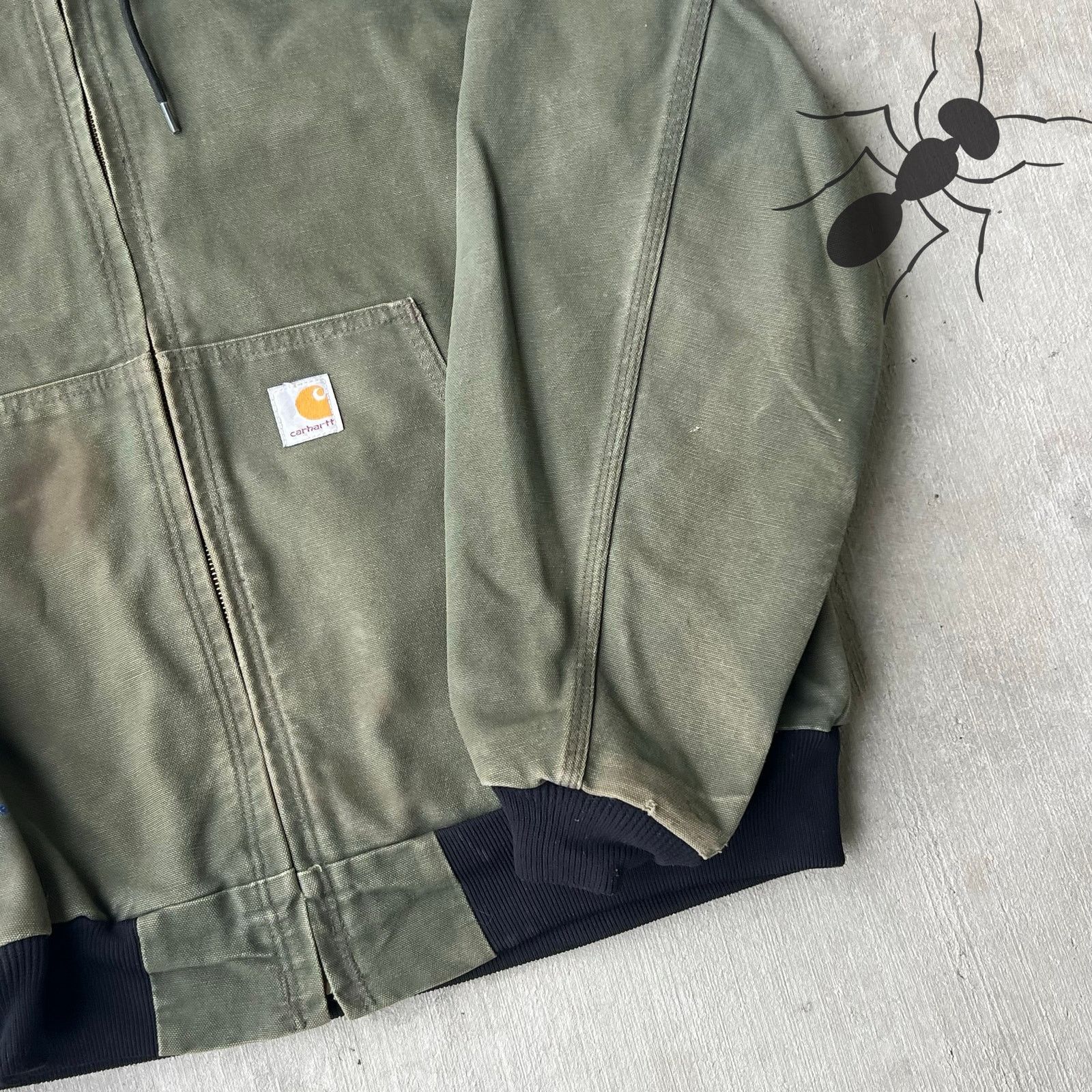 Carhartt × Vintage Carhartt J131 GRN green hooded active work wear jacket Size US L / EU 52-54 / 3 - 8 Thumbnail