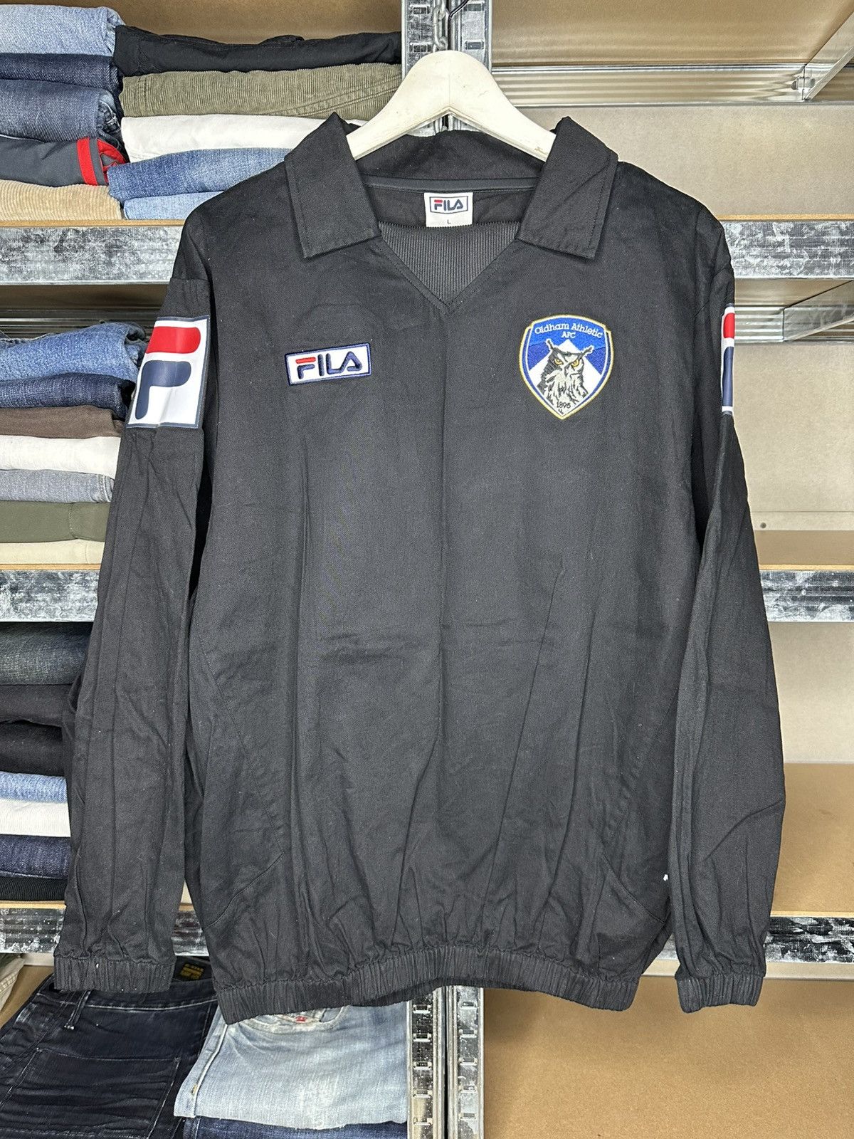 Fila 2012-13 Oldham Athletic Fila Football Soccer Drill Top Size US L / EU 52-54 / 3 - 1 Thumbnail
