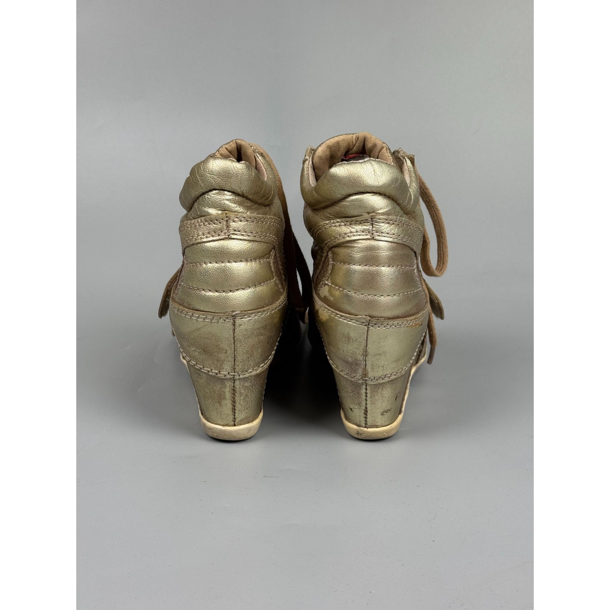 ASH ASH Bowie Hidden Wedge Gold Isabel Marant Type Sneakers Size US 8 / IT 38 - 5 Thumbnail